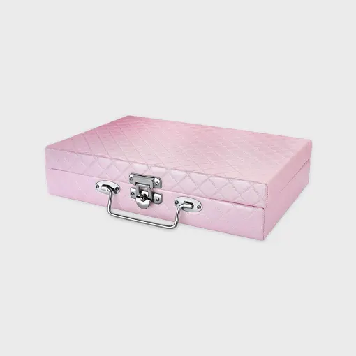 MALETA EM COURINO ROSA TAMANHO P