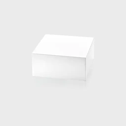 EXPOSITOR CUBO MÉDIO EM MADEIRA LAQUEADA BRANCA