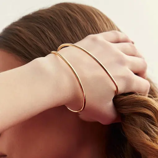 BRACELETE DE MÃO CURVO DUAS VOLTAS VAZADO