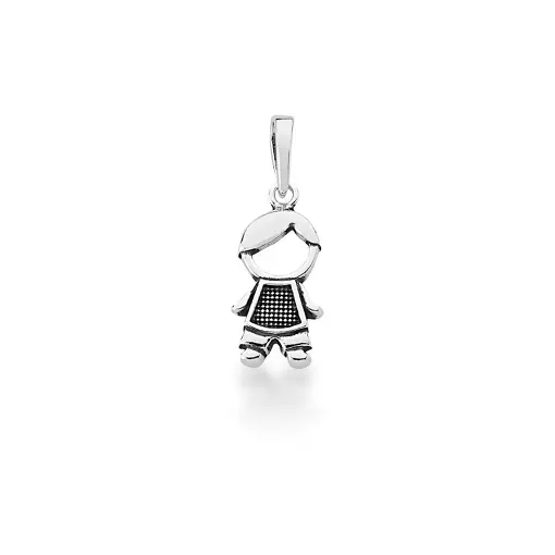 PINGENTE DE MENINO LISO PRATA ENVELHECIDA