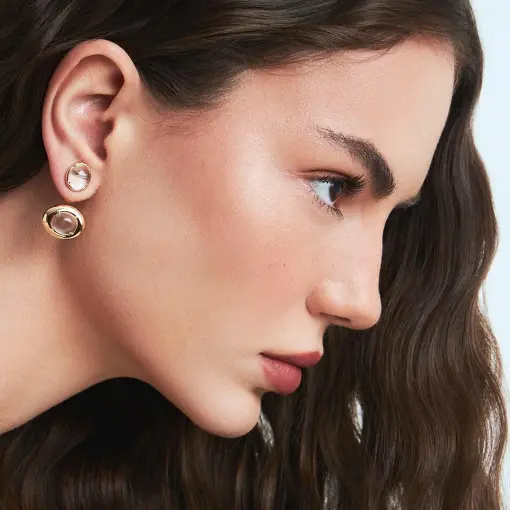 BRINCO EAR JACKET COM CRISTAIS OVAIS