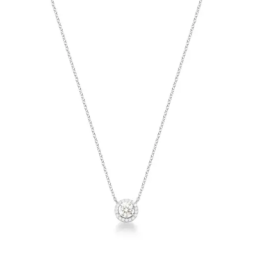 COLAR PEDRA MOISSANITE 5MM PRATA RODINADA