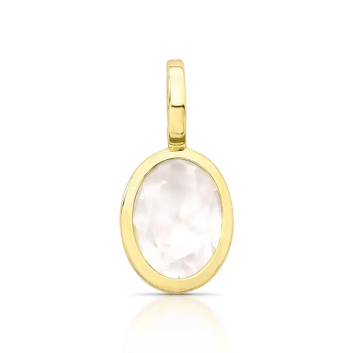 PINGENTE COM CRISTAL OVAL E FECHO