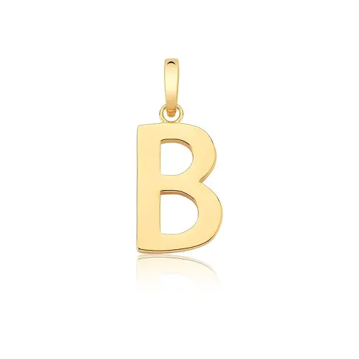 PINGENTE LETRA "B" LISO COM FECHO BANHADO A OURO
