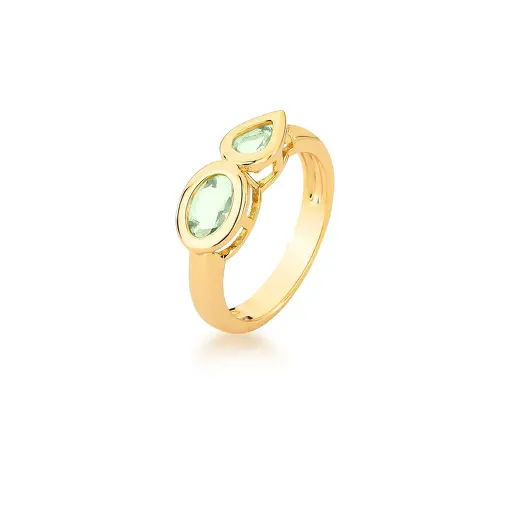 ANEL COM CRISTAIS GEOMÉTRICOS