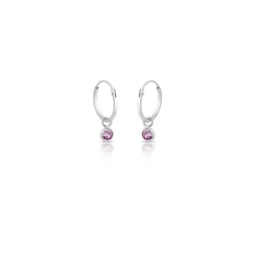 ARGOLA 2 EM 1 COM CRISTAL REDONDO EM PRATA LISA