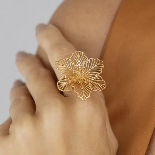 ANEL DE FLOR LISA VAZADA