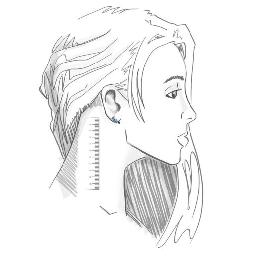 BRINCO EAR CUFF COM ZIRCÔNIAS EM GOTAS AZUL BANHADO A RÓDIO