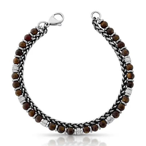 PULSEIRA COM DUAS VOLTAS COM PEDRAS INTERCALADAS