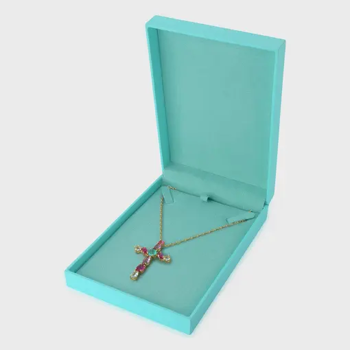 CAIXA RETANGULAR PARA COLAR EM COURINO TURQUESA