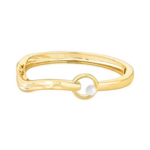 BRACELETE VAZADO E TRABALHADO COM PÉROLA SHELL