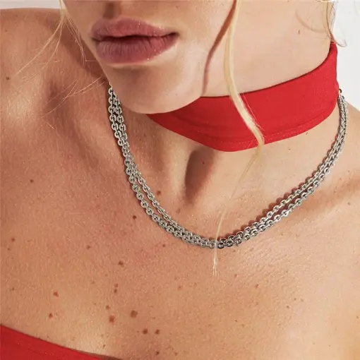 COLAR INTERCALADO COM ELOS REDONDOS LISOS