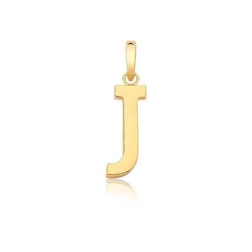 PINGENTE LETRA "J" LISO COM FECHO BANHADO A OURO