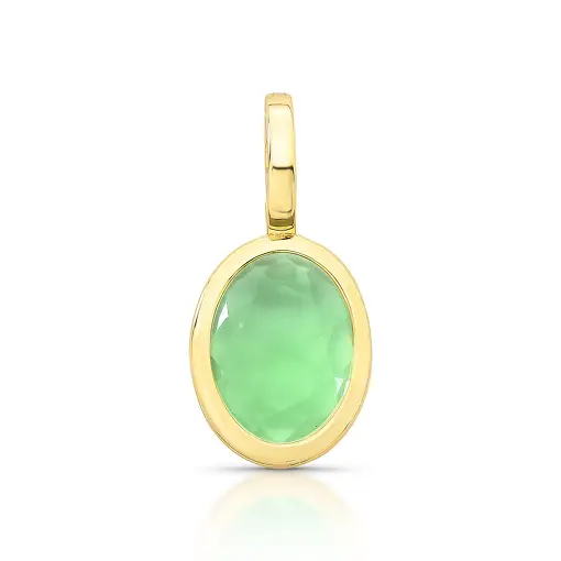PINGENTE COM CRISTAL OVAL E FECHO