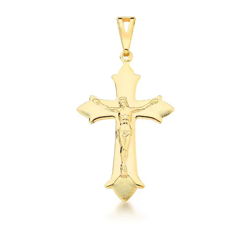 PINGENTE DE CRUCIFIXO LISO BANHADO A OURO