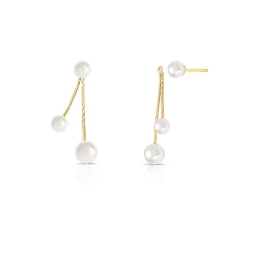 BRINCO EAR JACKET DOIS PÊNDULOS COM PÉROLAS