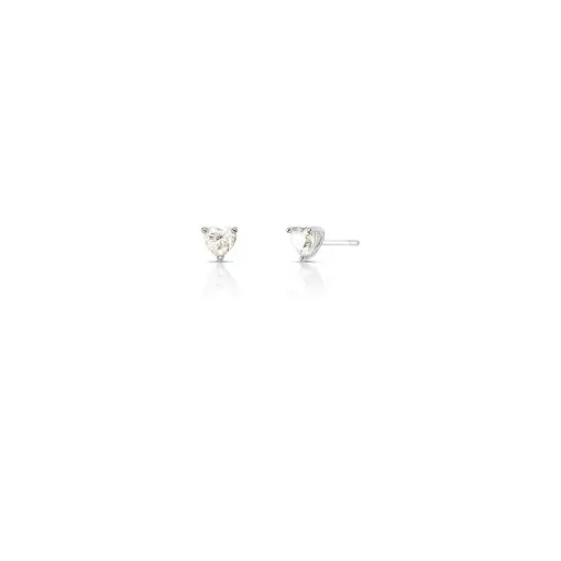 BRINCO COM PEDRA DE CORAÇÃO MOISSANITE 5MM PRATA RODINADA