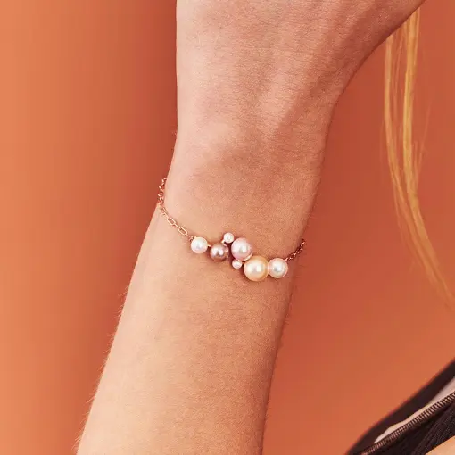 PULSEIRA REGULÁVEL CURVA COM  PÉROLAS SHELL