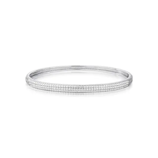 BRACELETE COM TRÊS FILEIRAS DE ZIRCÔNIAS BRANCAS