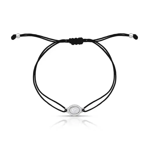 PULSEIRA EM FIO ENCERADO COM IMAGEM DE SANTA FACE DE MARIA