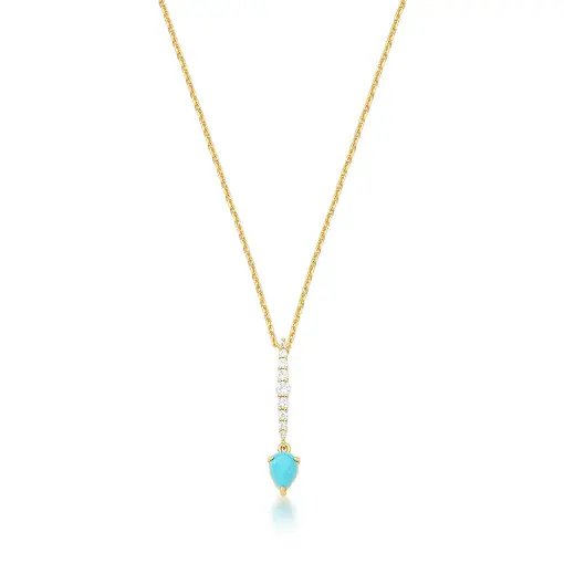 COLAR COM PINGENTE CRAVEJADO E CRISTAL CABOCHÃO BANHADO A OURO