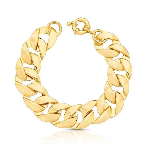 PULSEIRA COM ELOS OVAIS LISOS E FECHO BOIA