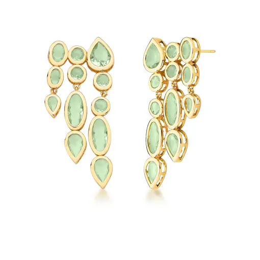 BRINCO TRÊS COLUNAS DE CRISTAIS GEOMÉTRICOS