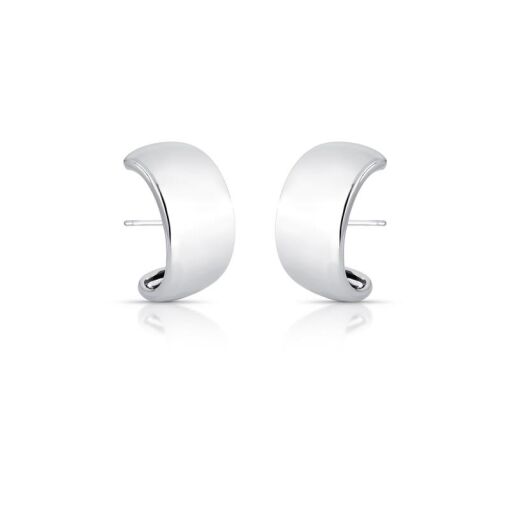 BRINCO EAR HOOK ABAULADO E CURVO BANHADO A RÓDIO