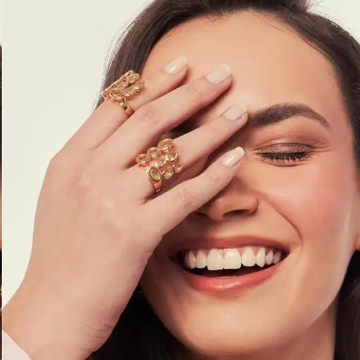 ANEL COM CRISTAIS GEOMÉTRICOS