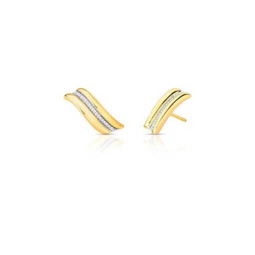 BRINCO EAR CUFF CURVO E ABAULADO CRAVEJADO DE ZIRCÔNIAS