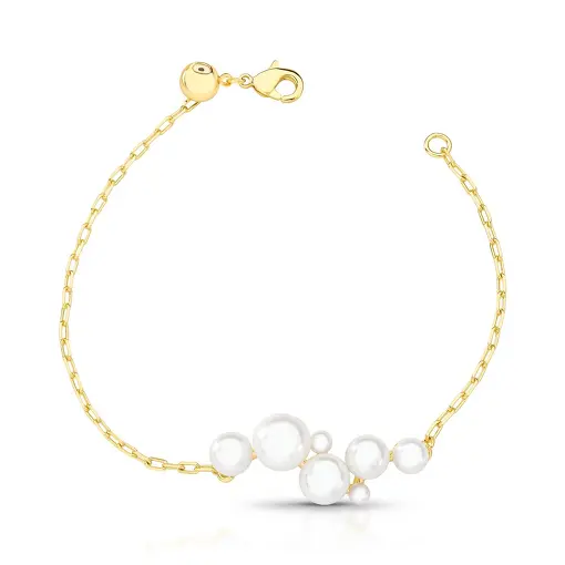 PULSEIRA REGULÁVEL CURVA COM  PÉROLAS SHELL
