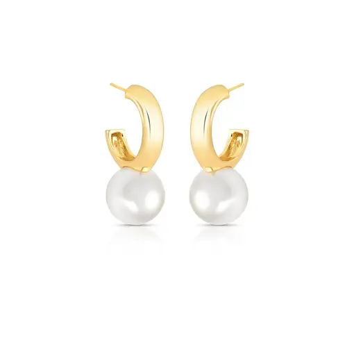 MEIA ARGOLA REDONDA COM PÉROLA