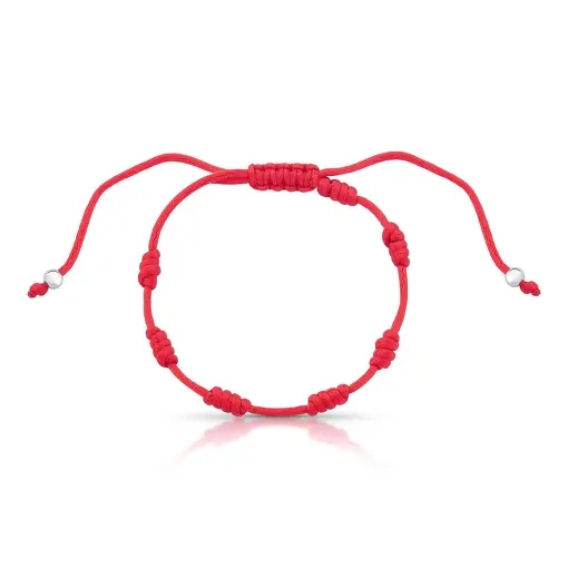 PULSEIRA 7 NÓS TRANÇADA EM FIO ENCERADO EM PRATA RODINADA