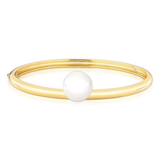 BRACELETE COM PÉROLA SHELL BANHADO A OURO