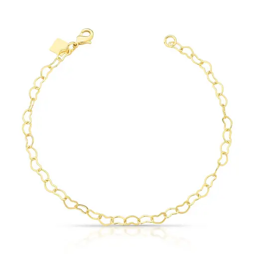 PULSEIRA DE CORAÇÕES VAZADO BANHADO A OURO