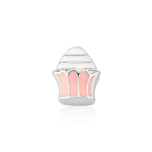 PINGENTE ESTEIRA KIDS CUPCAKE ESMALTADO ROSA