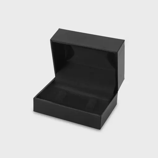 ESTOJO EM COURINO PRETO PARA ALIANÇA