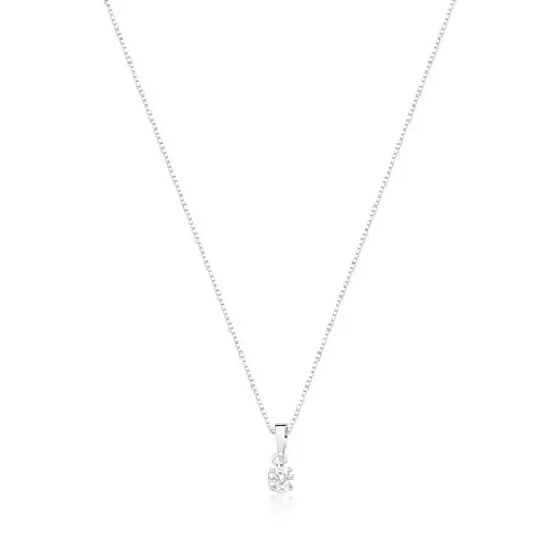 CORRENTE COM PINGENTE PONTO DE LUZ EM PRATA LISA