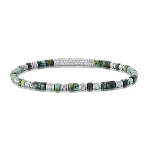 PULSEIRA TRABALHADA COM PEDRAS EM AÇO