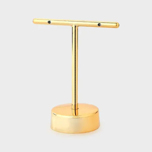 EXPOSITOR PARA BRINCO DOIS FUROS METAL ZAMAC NA COR DOURADA