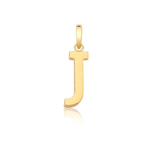 PINGENTE LETRA "J" LISO COM FECHO BANHADO A OURO