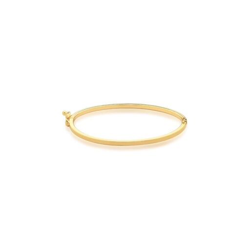 BRACELETE KIDS COM ARO QUADRADO LISO FOLHEADO A OURO