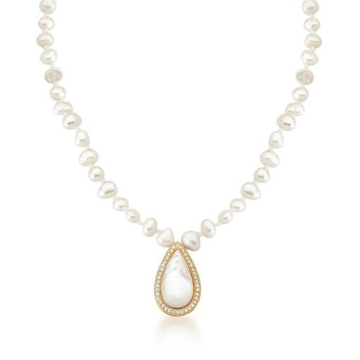 COLAR COM PINGENTE GOTA EM MADREPÉROLA BANHADO A OURO