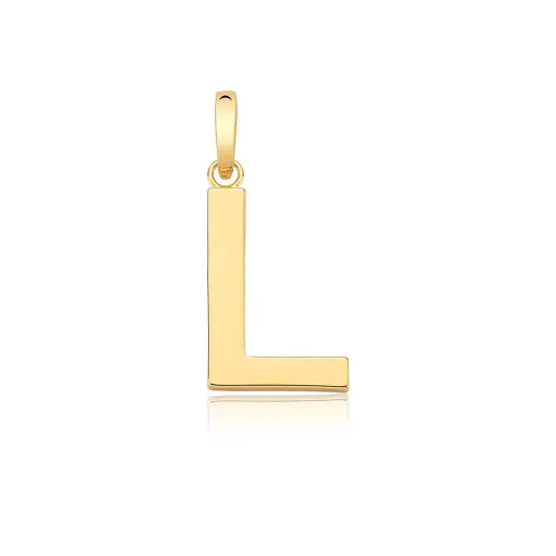 PINGENTE LETRA "L" LISO COM FECHO BANHADO A OURO