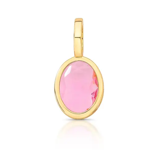 PINGENTE COM CRISTAL OVAL E FECHO