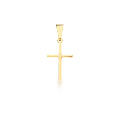 PINGENTE DE CRUZ LISA BANHADO A OURO