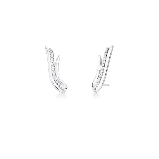 BRINCO EAR CUFF CRAVEJADO DE ZIRCÔNIAS E LISO