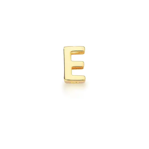 PINGENTE LETRA "E" LISO BANHADO A OURO
