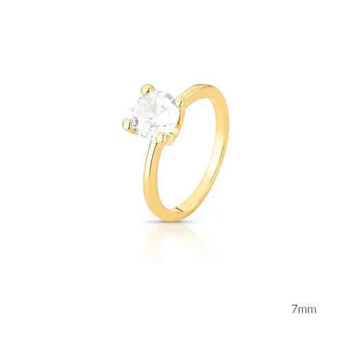 ANEL SOLITÁRIO COM CRISTAL REDONDO