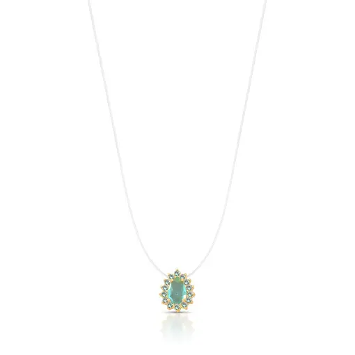 CHOKER COM PINGENTE DE GOTA EM FIO DE NYLON